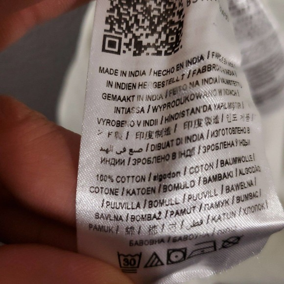 Guess Shirt Mens Small White Crew Neck Embroidered Logo Graphic Print Back Hit - Picture 10 of 11